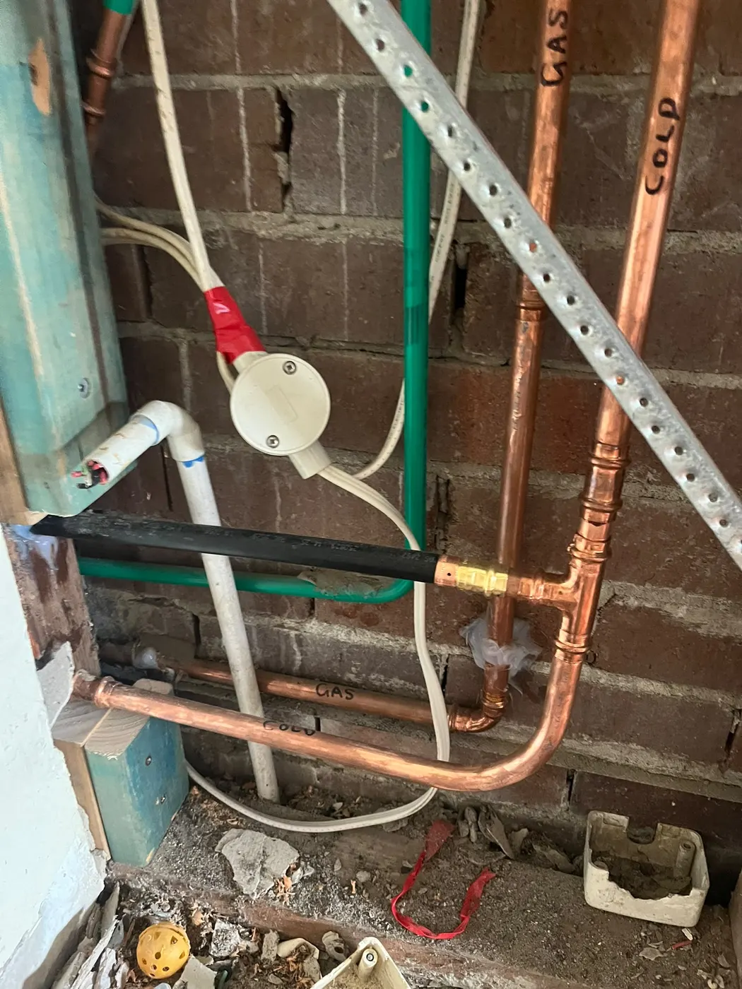 Copper gas line