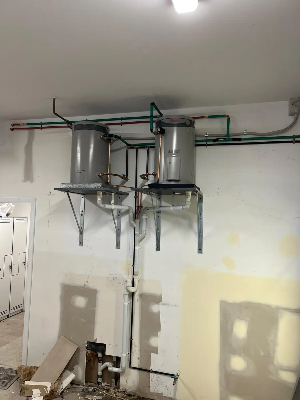Twin hot water units