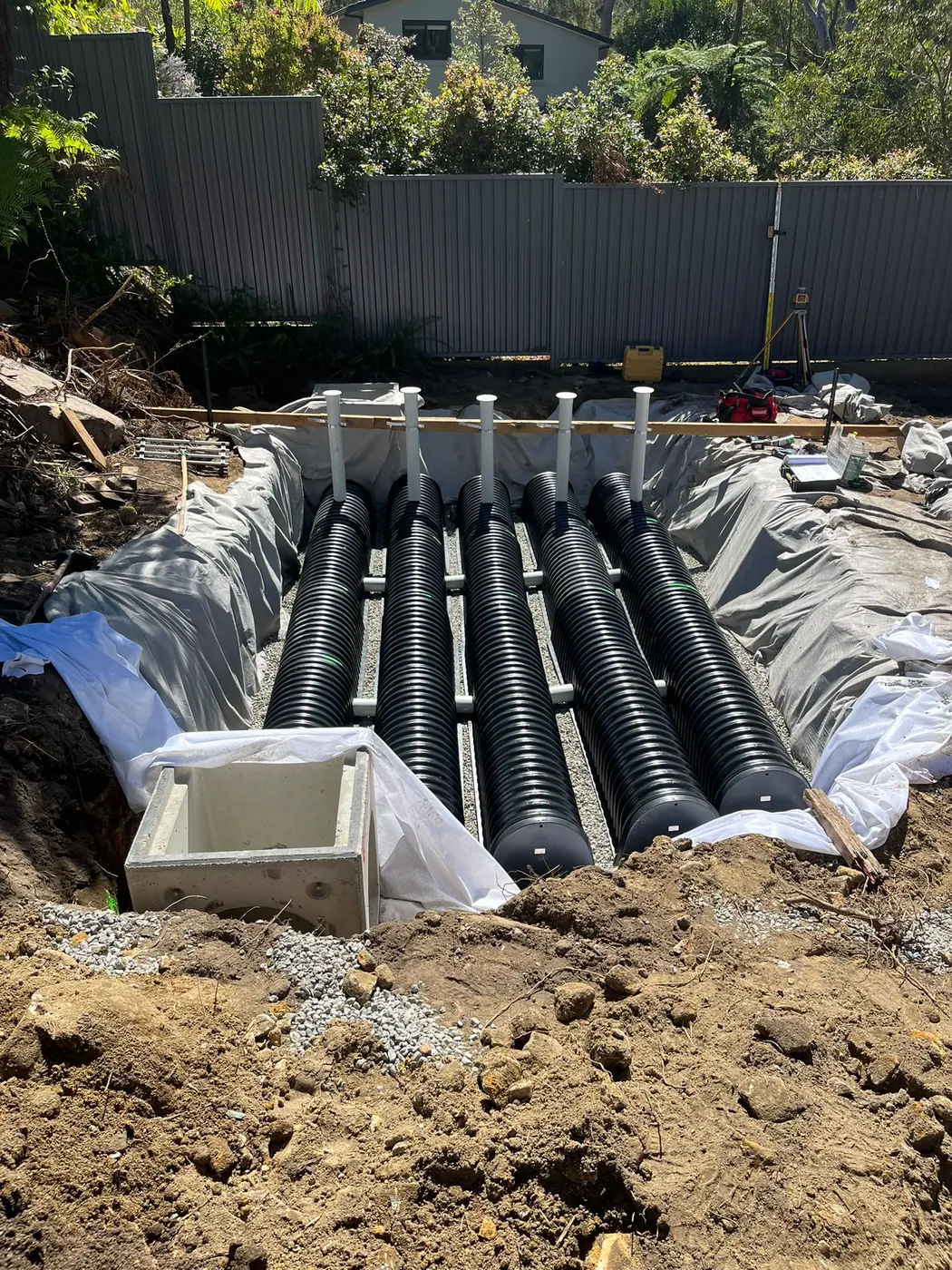 On-site detention system installed