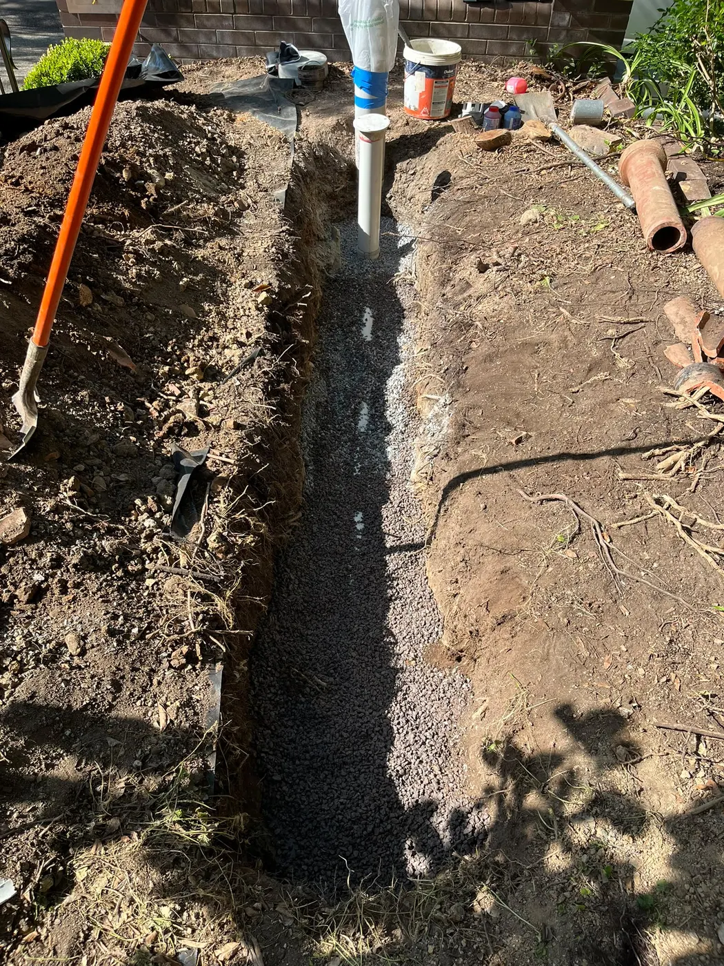 New drainage trench